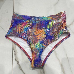 Fashion Nova Neon Print Multicolor Bikini Botttoms